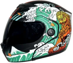 CASCO IRON RACING GUARDIAN L AZUL-VERDE IR108II DOT MICA AHUMADA