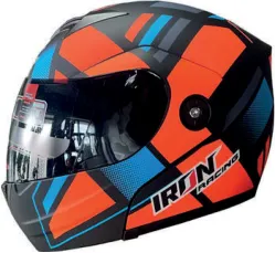 CASCO IRON RACING XROJO M MICA AHUMADA ABATIBLE IR108II DOT