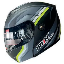 CASCO IRON RACING WAVE M VERDE MICA AHUMADA ABATIBLE IR108 DOT