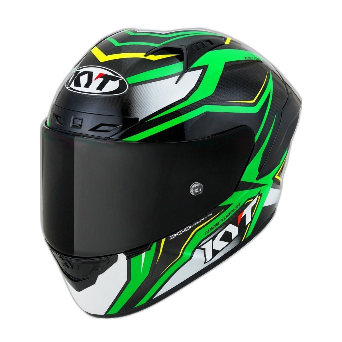 NZ-RACE HELMET FULL CARBON: CARBON STRIDE GREEN FLUO L