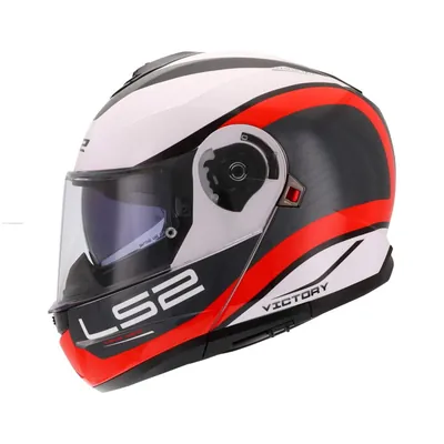 CASCO ABATIBLE LS2 STROBE II VICTORY L BCO/ROJ/GRS FF908
