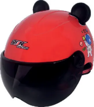 CASCO IRON RACING 3/4 SPACE ROJO INFANTIL