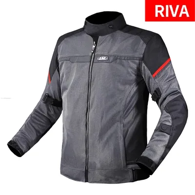 CHAMARRA DEPORTIVA LS2 L GRS/ROJ RIVA TEXTIL
