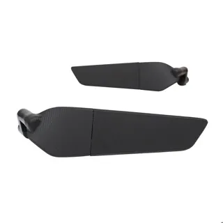 ESPEJOS RODA TIPO ALERON LARGO 270MM BASE ALUMINIO NEGRO SET