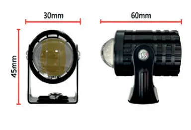 FARO AUXILIAR HYPER LED, BAJA AMARILLA, ALTA BLANCO, LUZ DE COLOR, 9-80V, 20W+20W