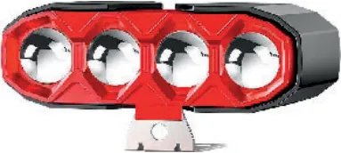 FARO AUXILIAR HYPER LED ROJO, IR-HGY4, 8-80V AC/DC, 40W - 4500LM, LUZ AMARILLO/BLANCO