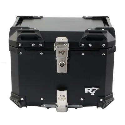 BAUL TRASERO MOTOCICLETA R7 RACING R7-702 ALUMINIO NEGRO 45 LTS