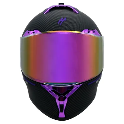 CASCO PARA MOTOCICLISTA ABATIBLE HALF TALLA M CERTIFICADO DOT NEGRO MATE REVO VISOR PURPLE LENTE HUMO