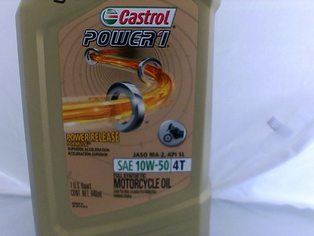 ACEITE CASTROL POWER 1 4T10W50 .946LT SL, JASO MA-2