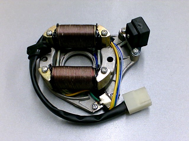 ESTATOR JSMX 2 BOBINAS C/BASE ATV110 CUATRIMOTOS
