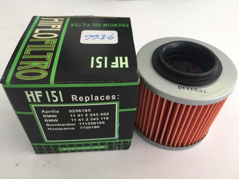 FILTRO ACEITE HF151 APRILIA 026185 B BMW 11412343118BMW 11412343452 BOMBARDIER 711256185