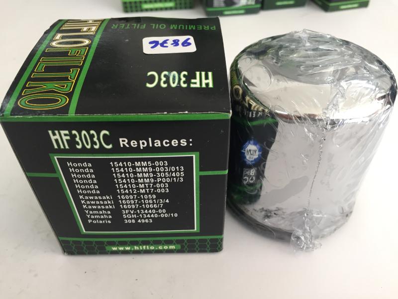 FILTRO ACEITE HF303C CROMO VARIAS HONDA KAWASAKI SUZUKI YAMAHA POLARIS